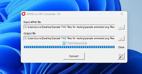 How to convert Animated PNG to GIF on Windows PC